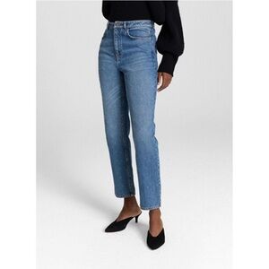 A.L.C. Malone Studded Straight Jeans High Waist Rise Vintage Indigo Blue 10